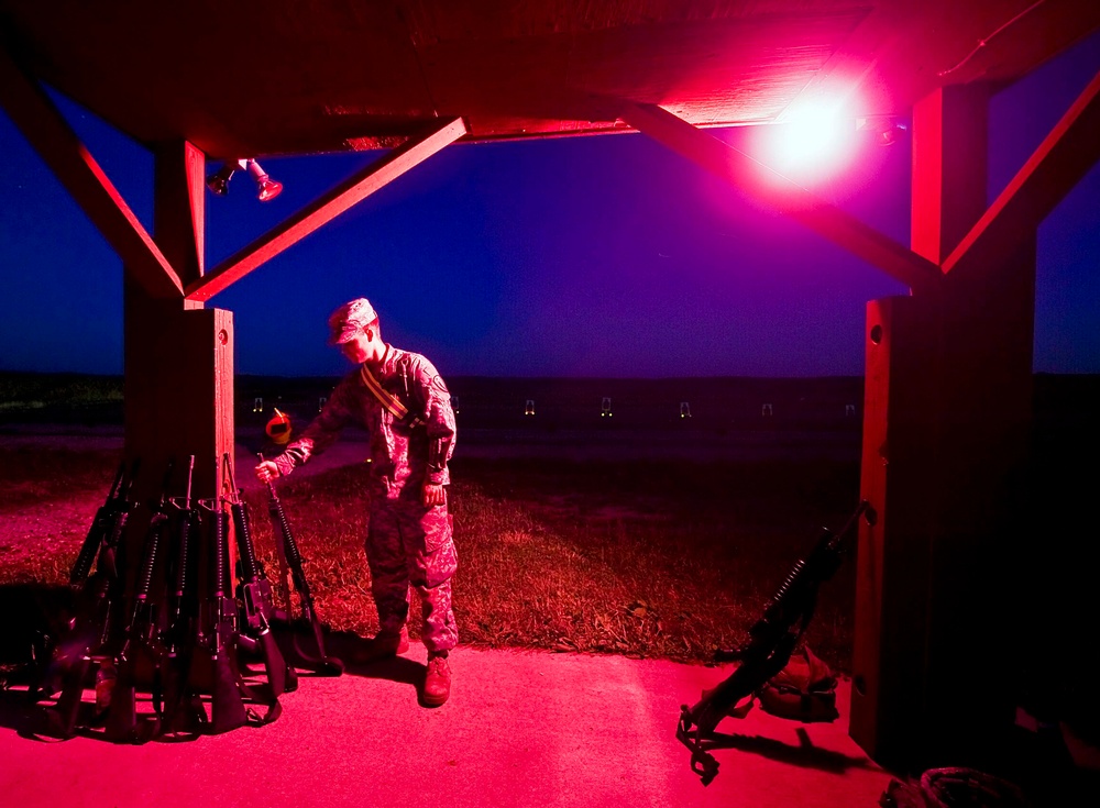 Night live fire exercise at Camp Atterbury, 81st Troop Command