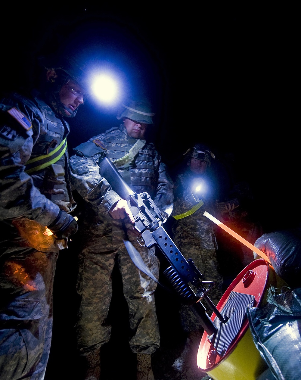 Night live fire exercise at Camp Atterbury, 81st Troop Command