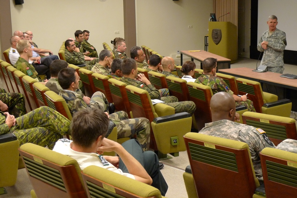 ISAF's Senior Enlisted Leader Briefs NATO NCOs on COIN