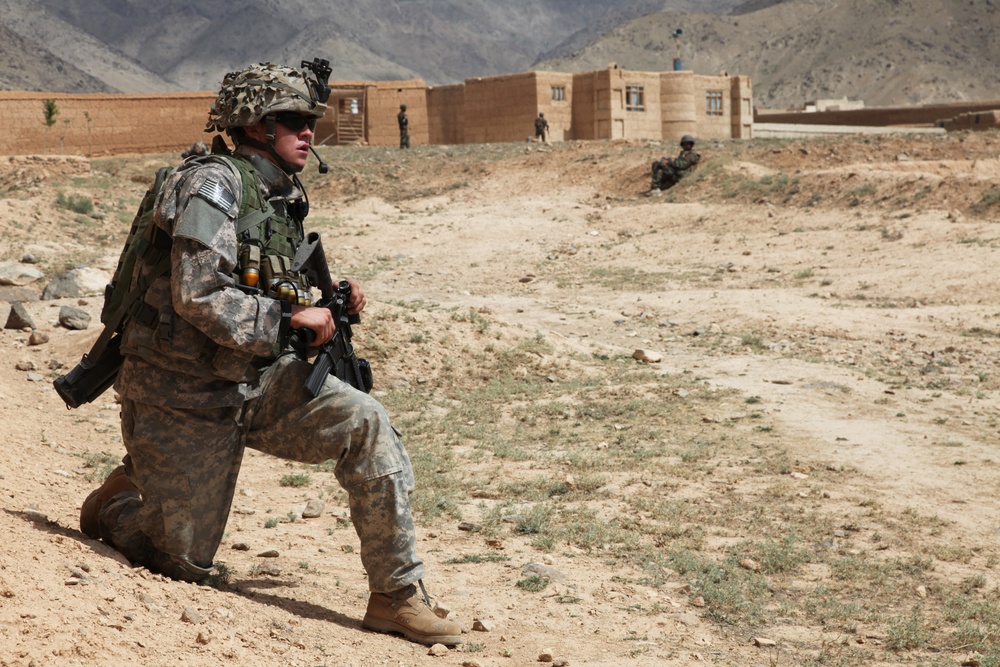 Soldiers Patrol the Charkh Valley