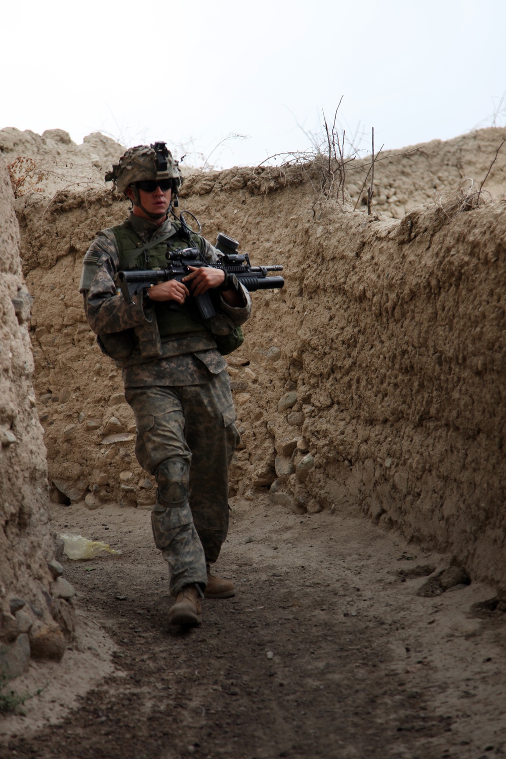 Soldiers patrol the Charkh Valley