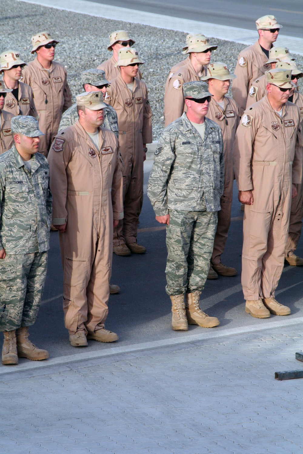 Deployed AWACS Airmen Lead Deployed Retreat Ceremony for 380th AEW