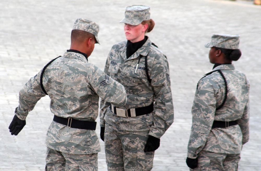 Deployed AWACS Airmen Lead Deployed Retreat Ceremony for 380th AEW