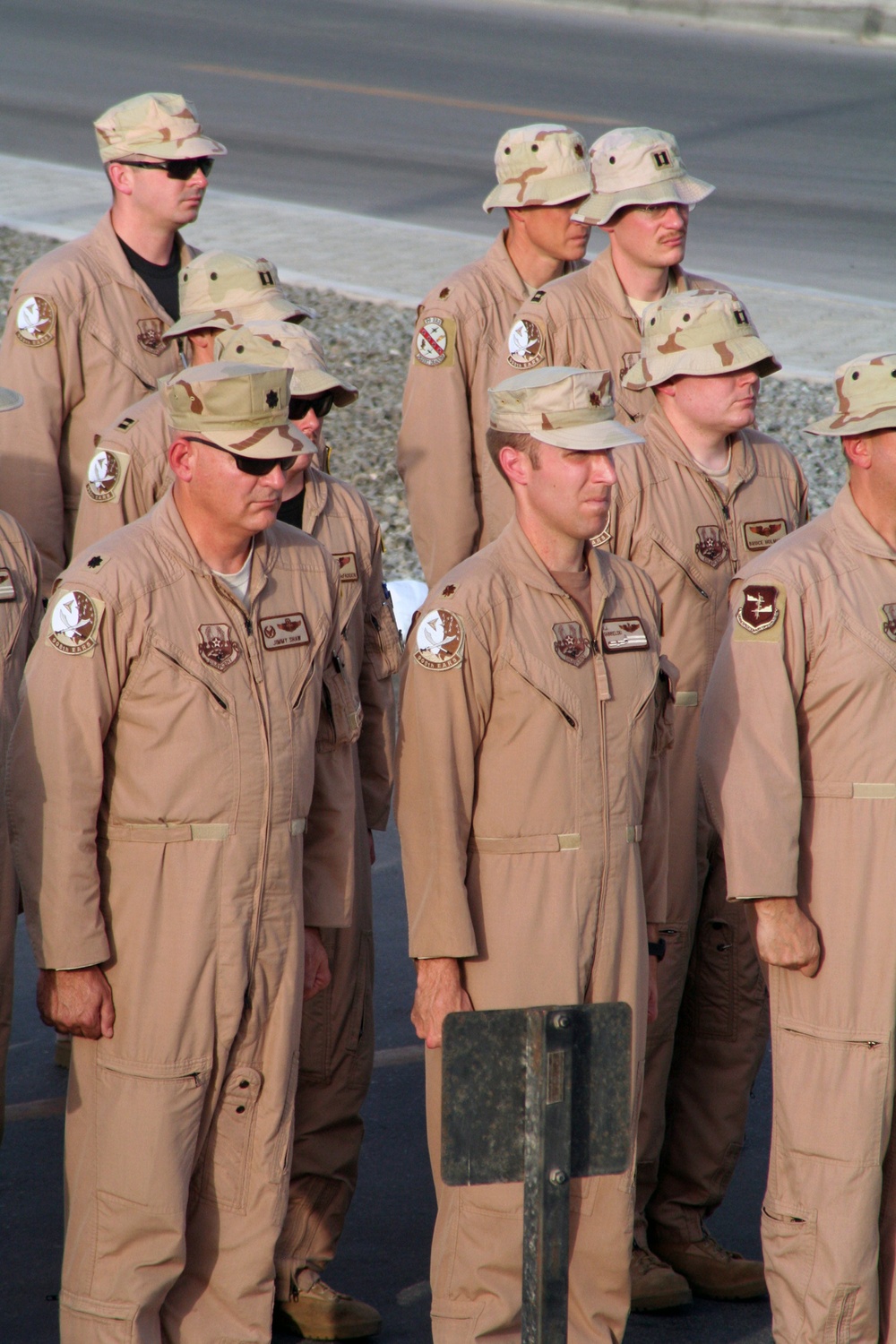 Deployed AWACS Airmen Lead Deployed Retreat Ceremony for 380th AEW