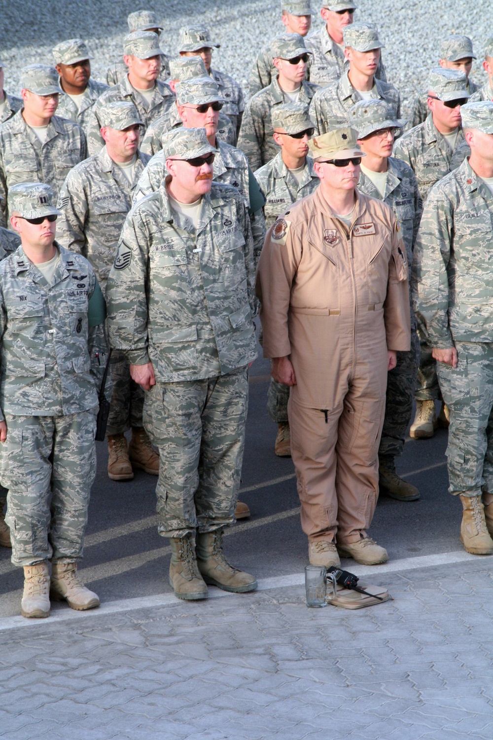 Deployed AWACS Airmen Lead Deployed Retreat Ceremony for 380th AEW