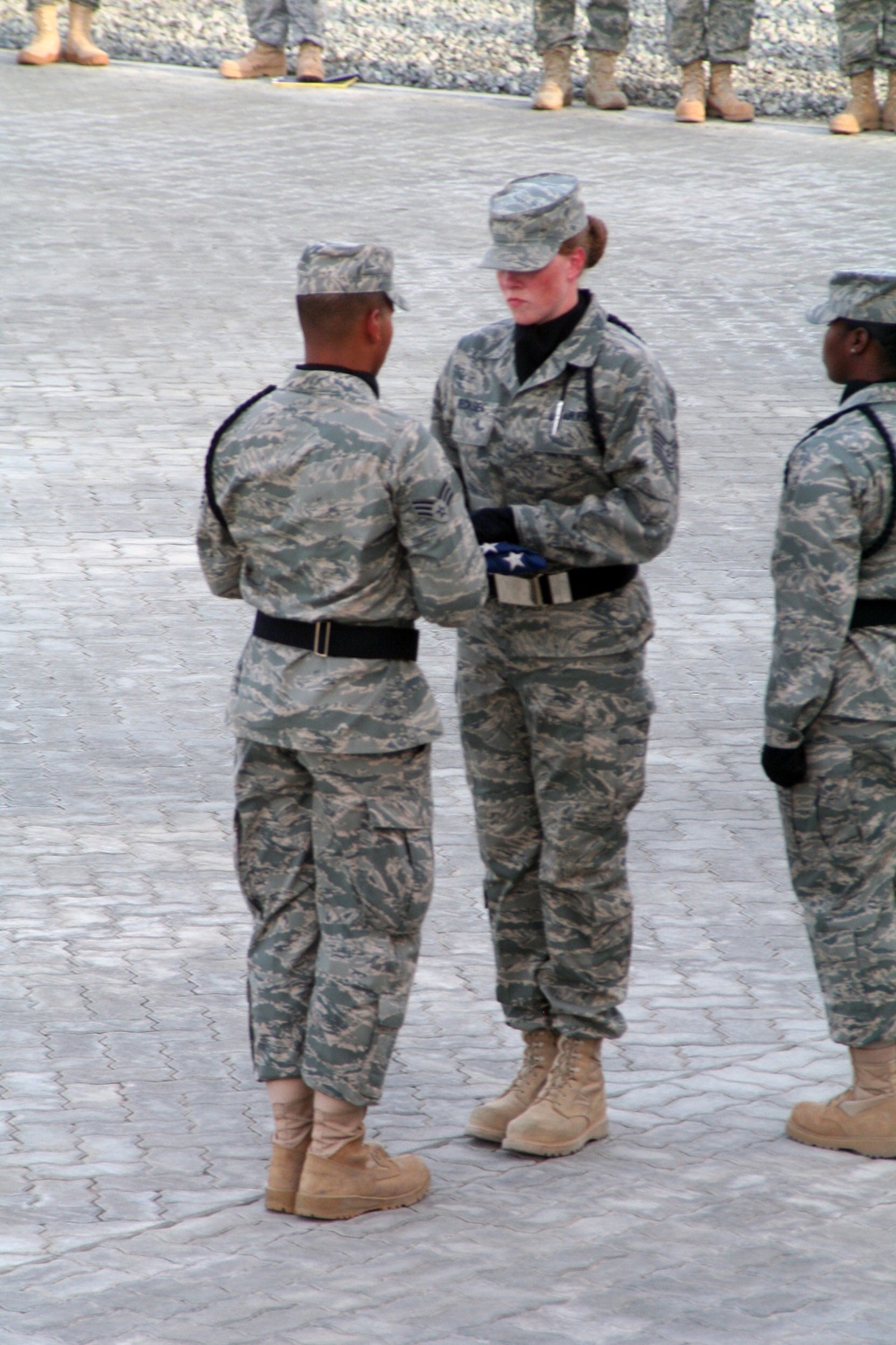 Deployed AWACS Airmen Lead Deployed Retreat Ceremony for 380th AEW