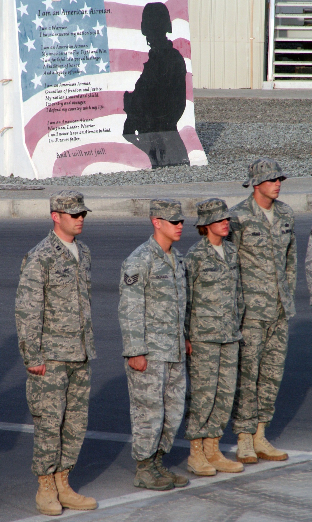 Deployed AWACS Airmen Lead Deployed Retreat Ceremony for 380th AEW