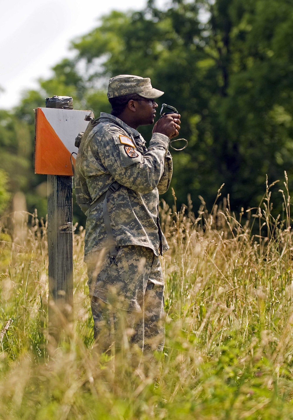 738th ASMC negotiates land navigation course, Camp Atterbury