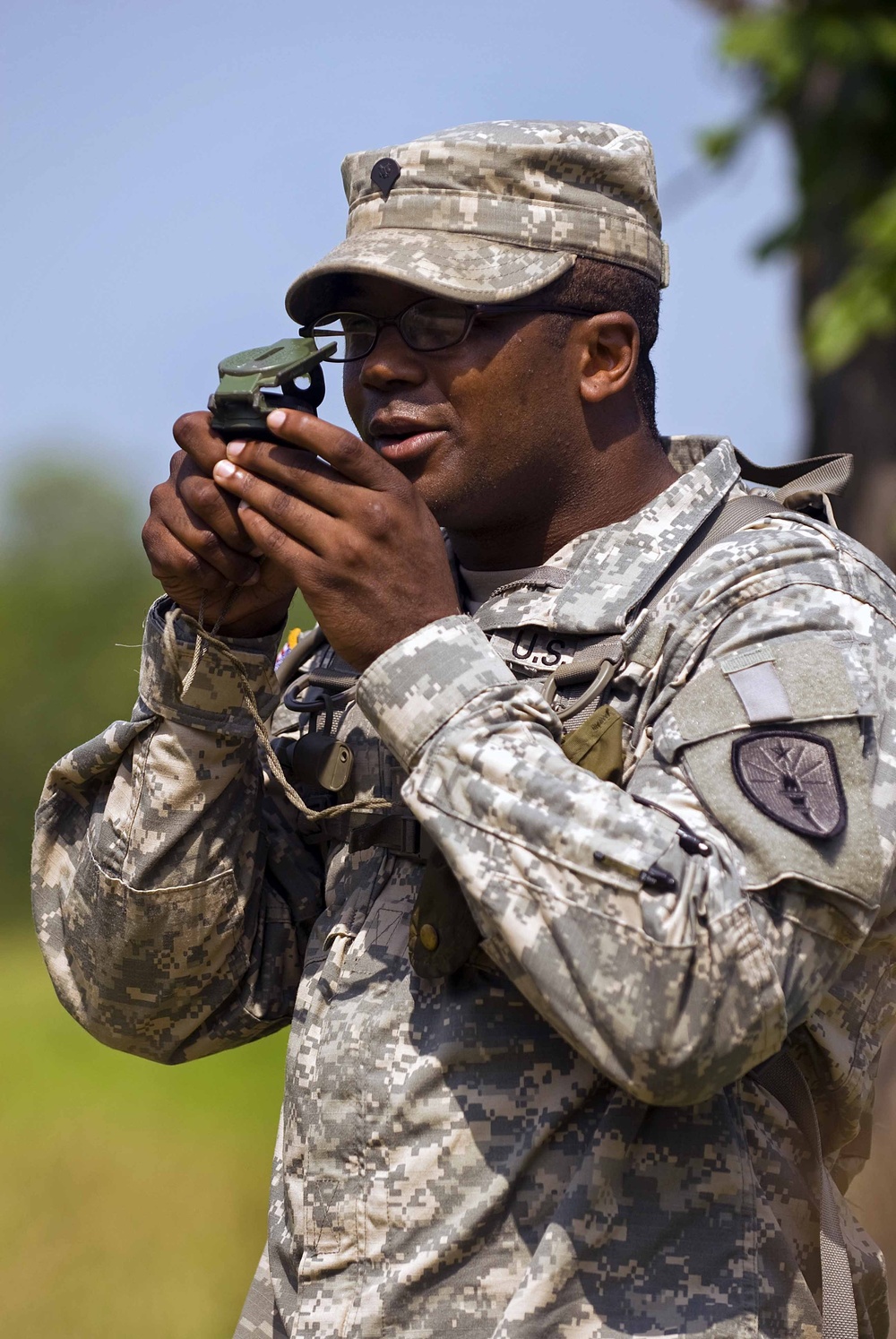 738th ASMC negotiates land navigation course, Camp Atterbury