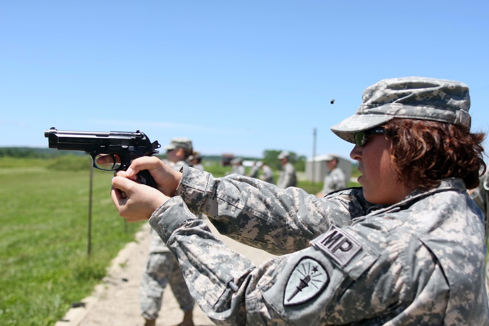 Military Police fire pistols, Train for Haiti Deployment
