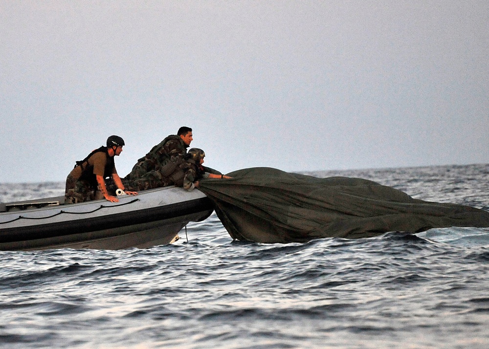 Maritime craft aerial deployment system exercise