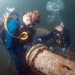 Navy Divers Work to Lift Sunken Engine Block