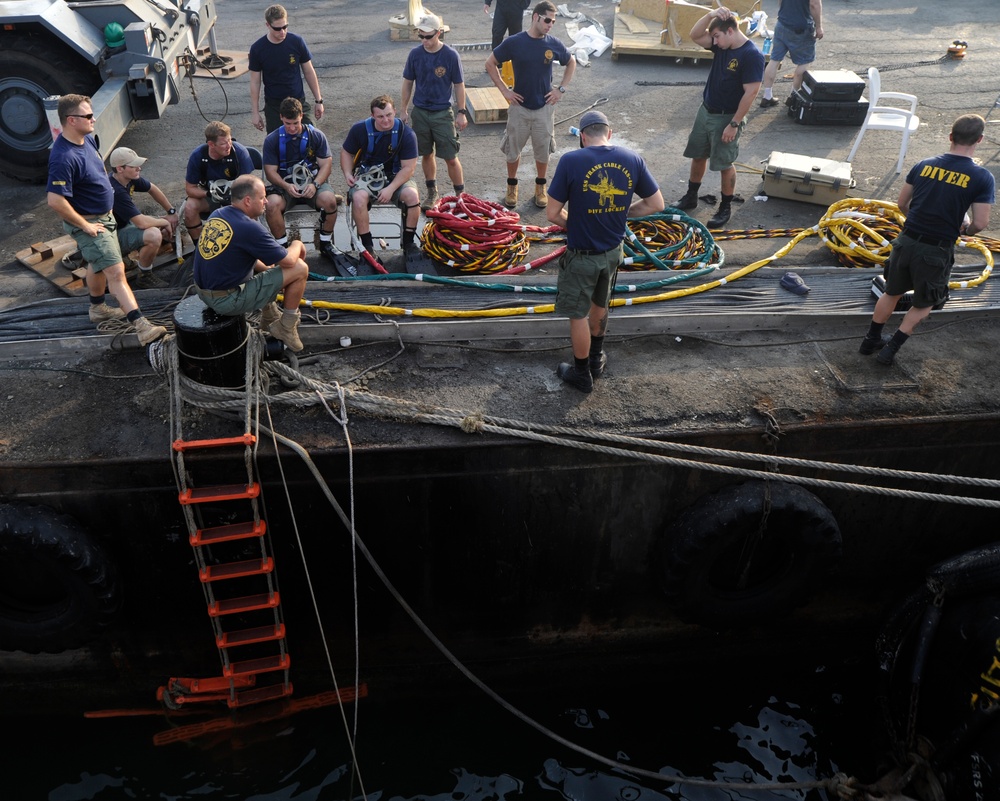 USS Sullivans CPP blade change out