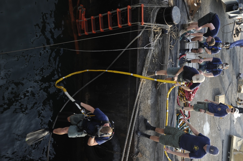 USS Sullivans CPP blade change out