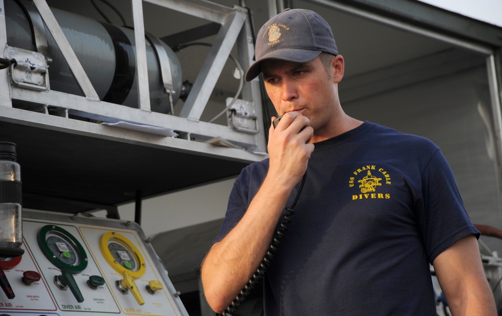 USS Sullivans CPP blade change out