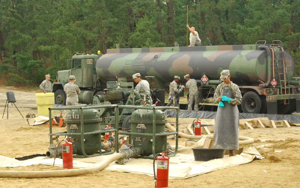 Quartermaster Soldiers Unload Fuel