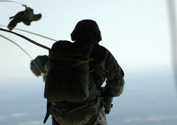 Tailgating in the sky Paratroopers jump for joy