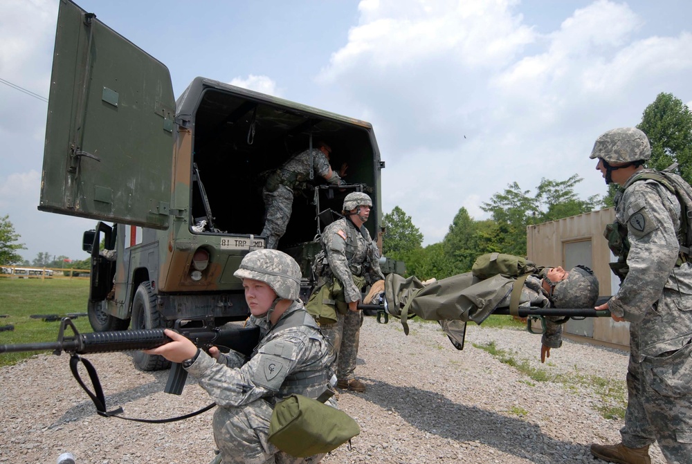 Combat Medics React to Simulated Ambush, Camp Atterbury