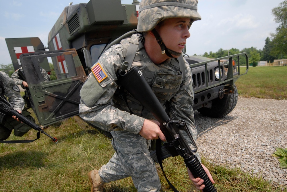 Combat Medics React to Simulated Ambush, Camp Atterbury