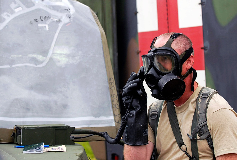 81st Troop Command Leadership Observes Chemical Decontamination Training, Camp Atterbury