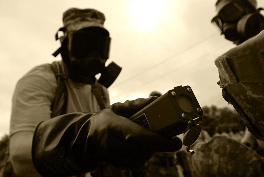 81st Troop Command Leadership Observes Chemical Decontamination Training, Camp Atterbury