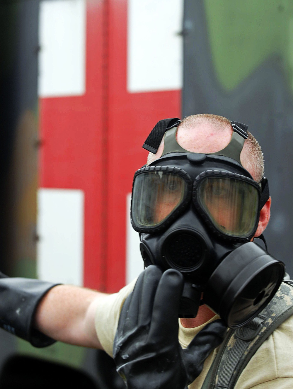 81st Troop Command Leadership Observes Chemical Decontamination Training, Camp Atterbury