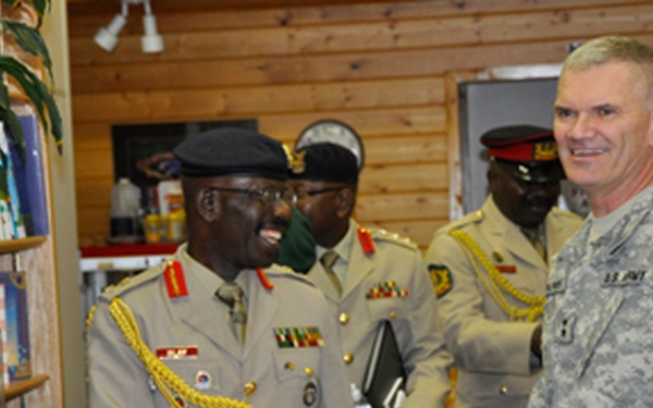 Generals Make Friendly, Cross-Cultural Bet on World Cup