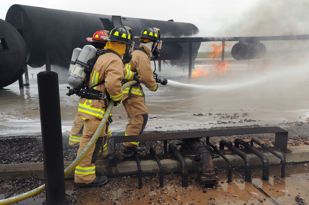 Military Firefighters Receive Real World Training