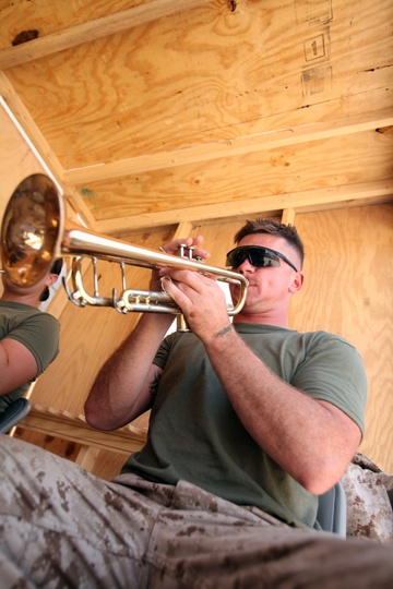 Band members practice while deployed