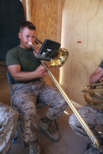 Band members practice while deployed