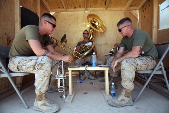 Band members practice while deployed