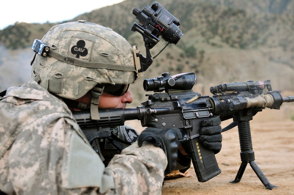 Cavalry Soldiers Maintain Their Zero at FOB Bostick