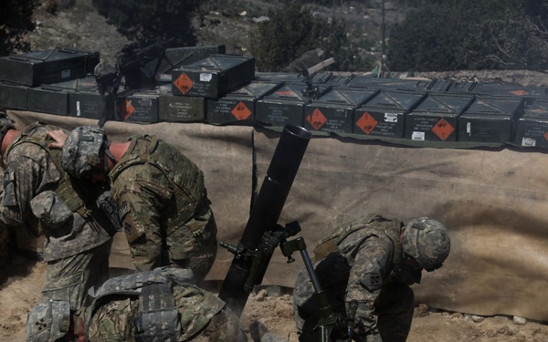 Soldiers Set Heavy Mortar