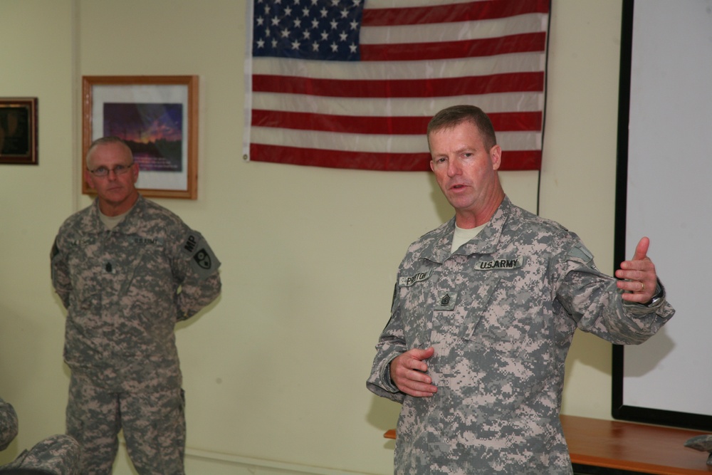 Command sergeant major Visits Camp Liberty
