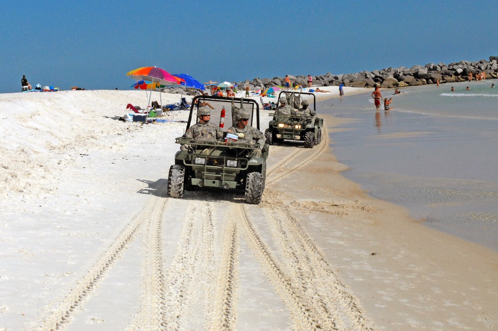 Florida National Guard patrols for oil on beaches