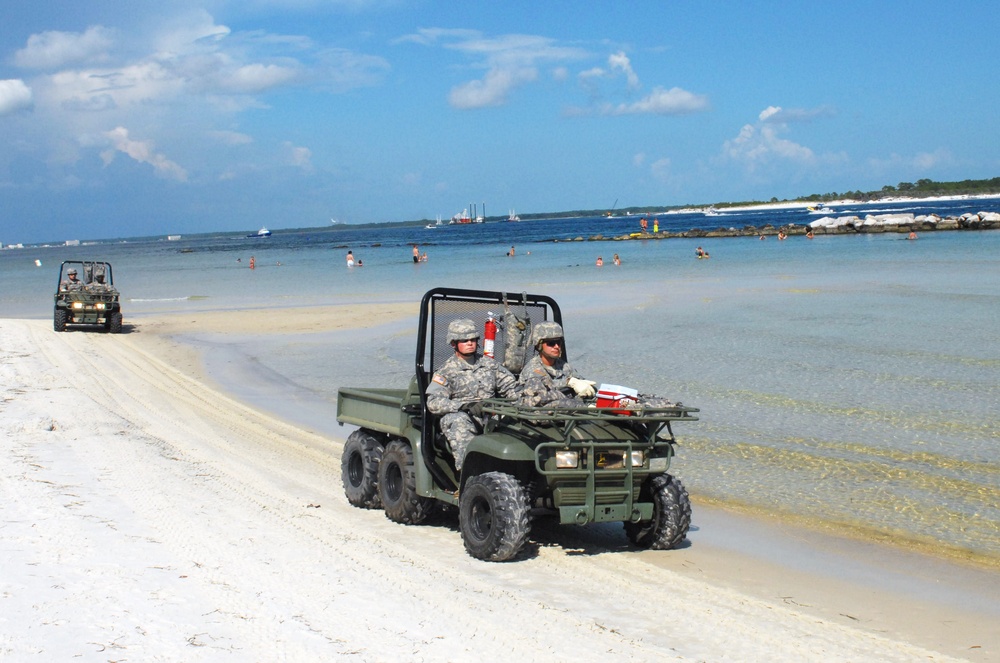 Florida National Guard patrols for oil on beaches