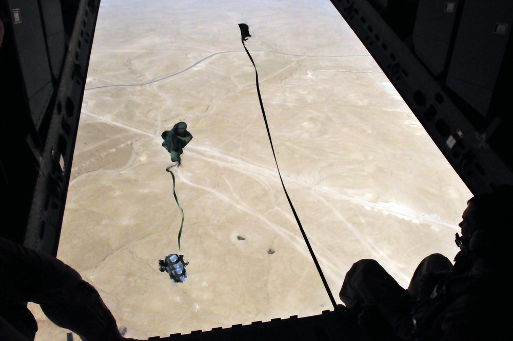 The first air drop conducted by the C-27 Spartan program