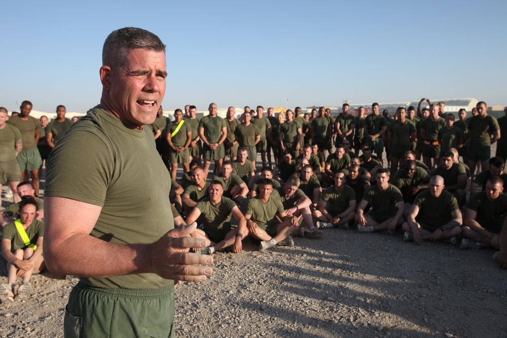 Camp Leatherneck Marines Remember Independence Day with Battalion Run