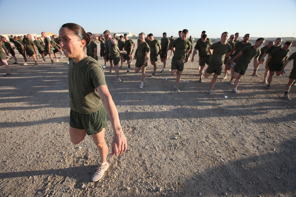 Camp Leatherneck Marines Remember Independence Day with Battalion Run