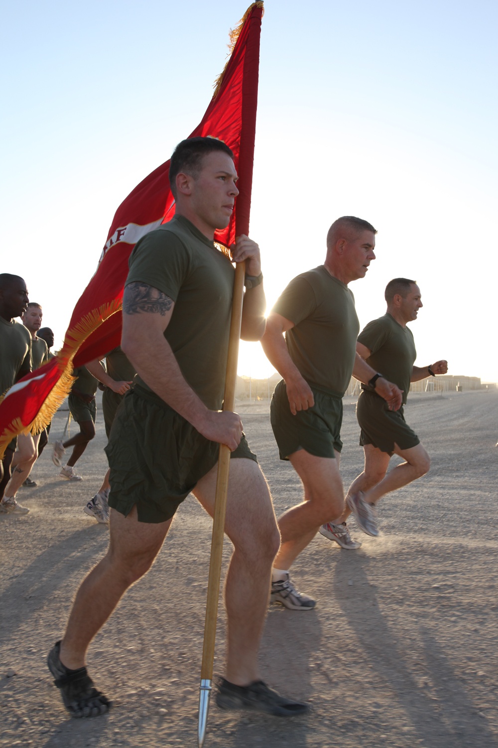 Camp Leatherneck Marines Remember Independence Day with Battalion Run