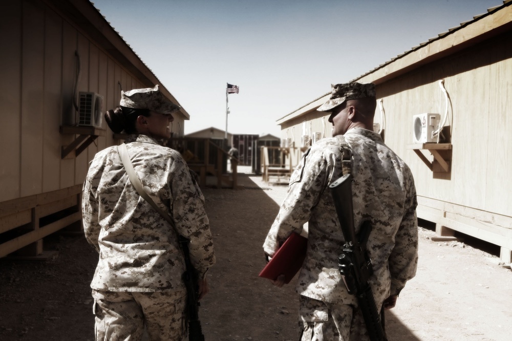 Marine husband and wife reunite in Afghanistan