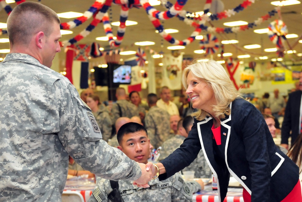 Bidens visit USD-C Soldiers on Independence Day