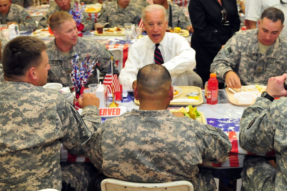 Bidens visit USD-C Soldiers on Independence Day