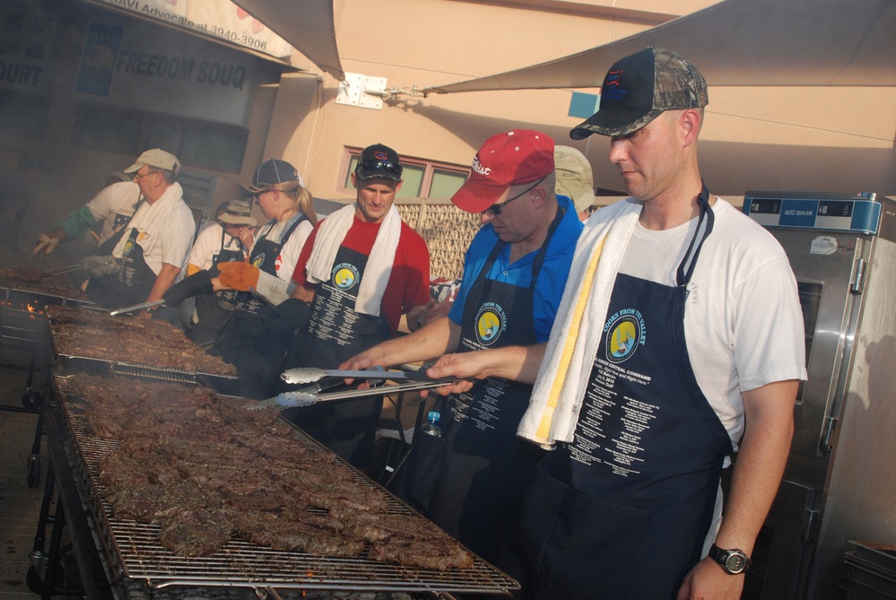Cooks from the Valley Serve Steak in Bahrain
