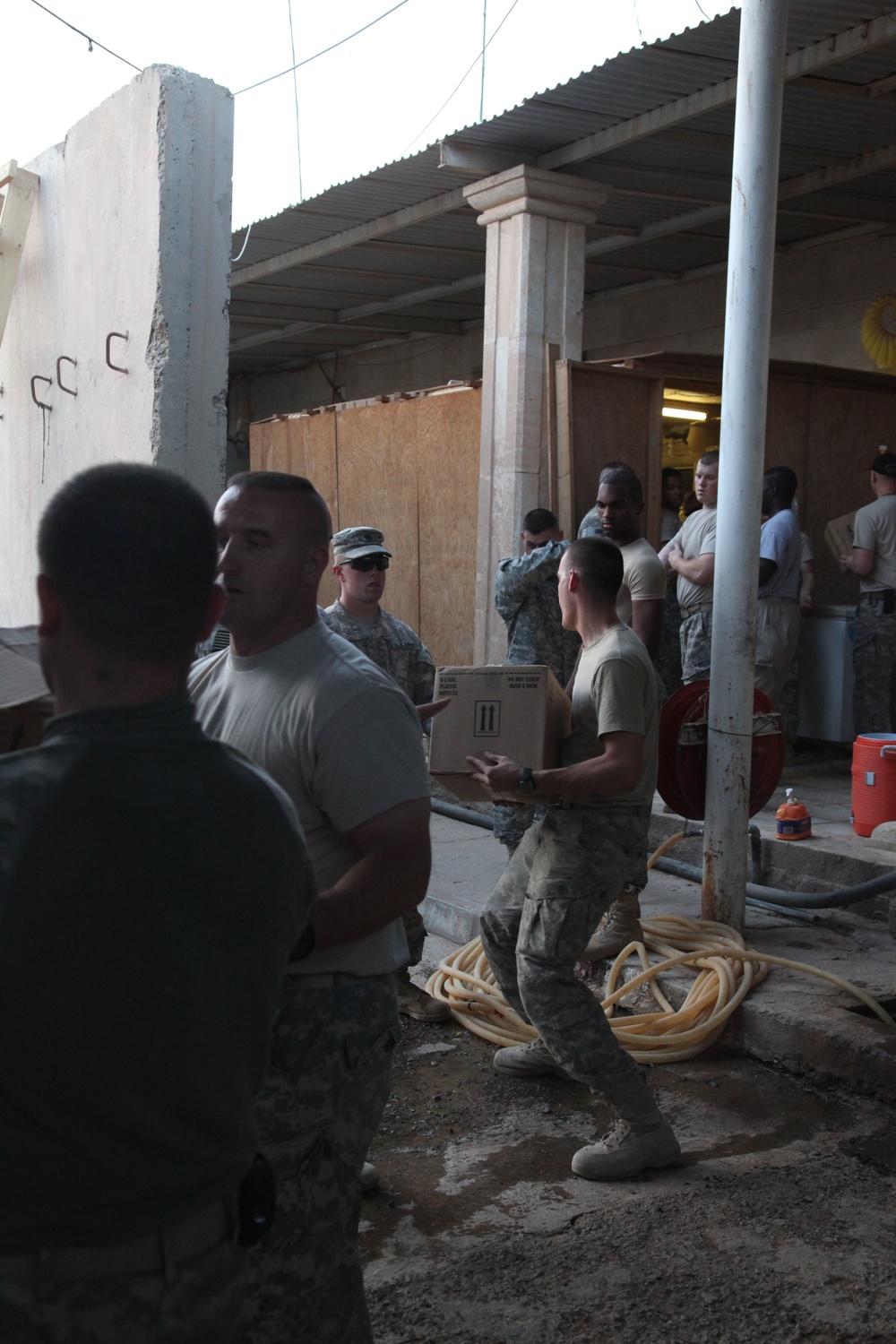 Unloading supplies