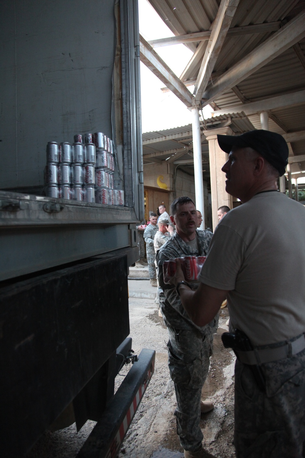 Unloading supplies