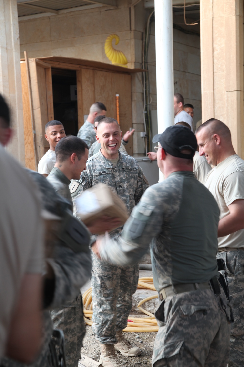 Unloading supplies