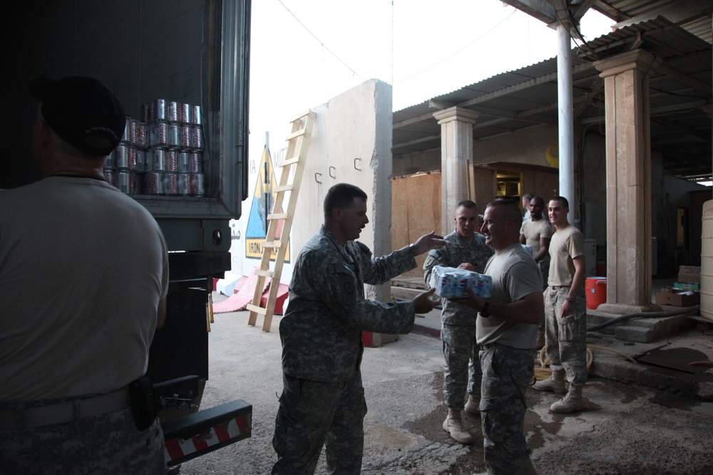 Unloading supplies