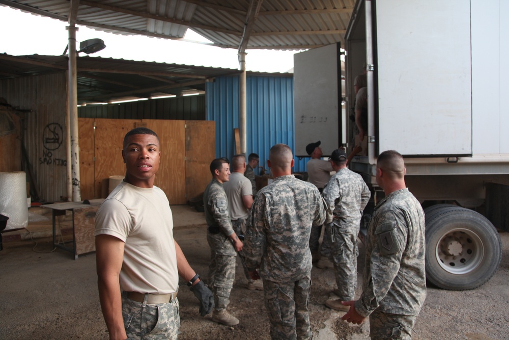 Unloading supplies