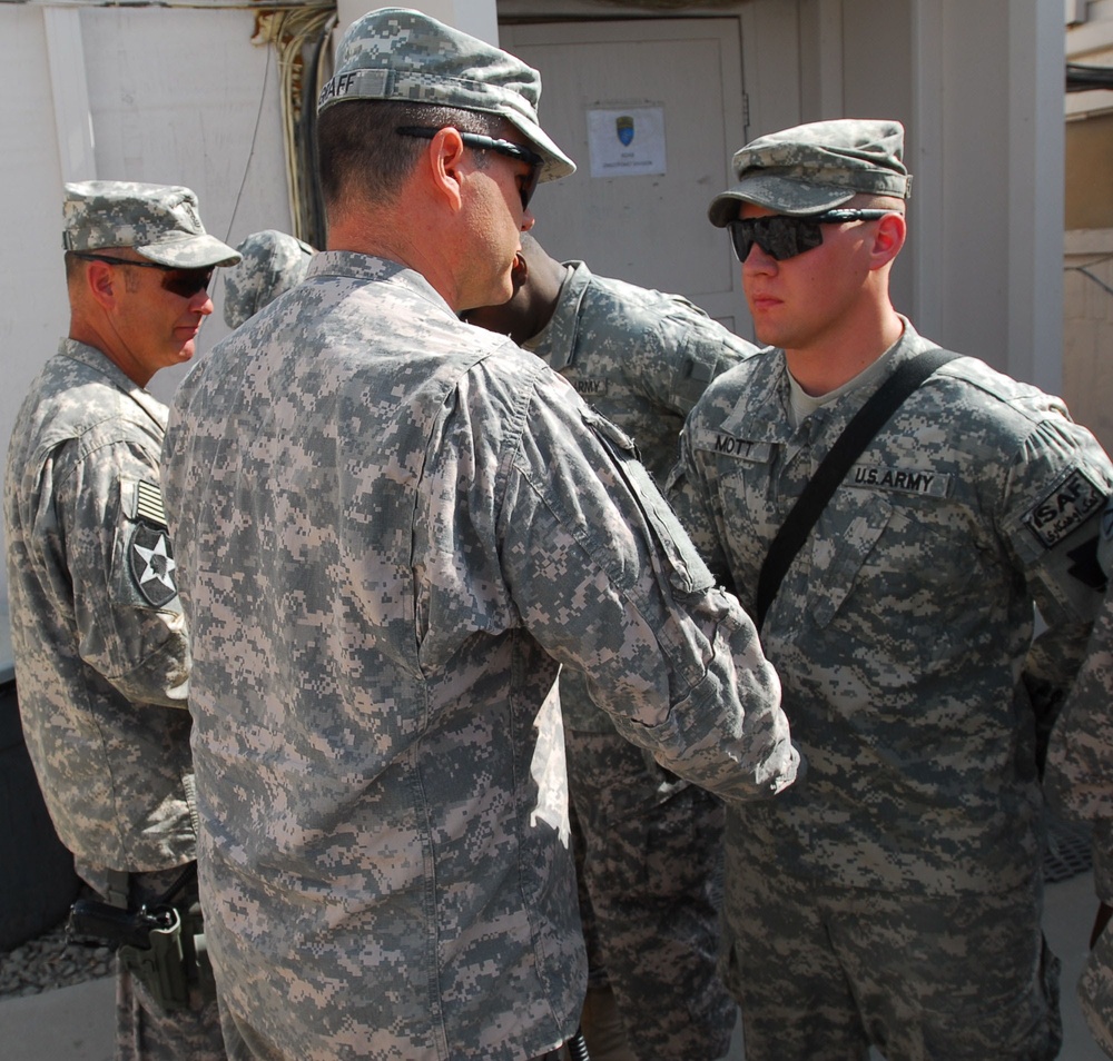 Soldiers Earns Coin of Excellence in Afghanistan